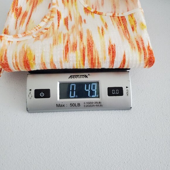 C Wonder Womens Brushstrokes All Over Sequin Tank Top Size S Orange Pullover NWT - Picture 9 of 10